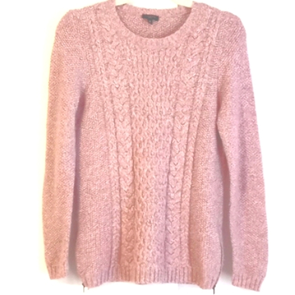 Talbots Merino Wool Blend Sweater in  Pink,Gray and White Confetti Size SP